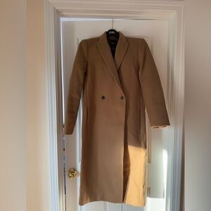 Theory Camel Wool Twill Coat